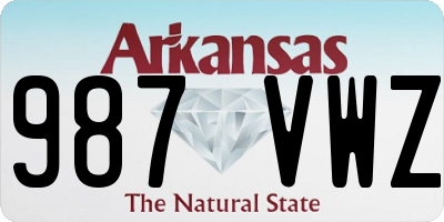 AR license plate 987VWZ