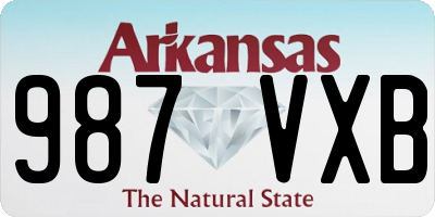 AR license plate 987VXB