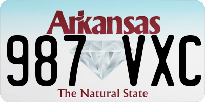 AR license plate 987VXC
