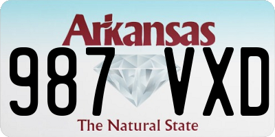 AR license plate 987VXD