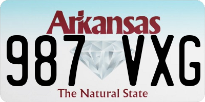 AR license plate 987VXG