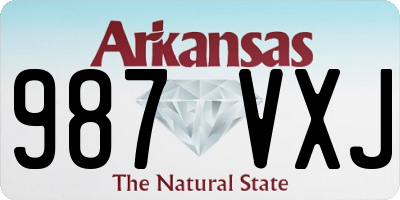 AR license plate 987VXJ