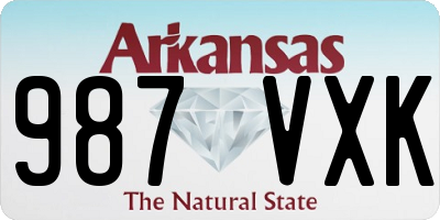 AR license plate 987VXK