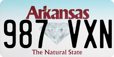 AR license plate 987VXN