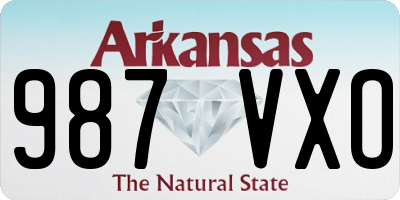 AR license plate 987VXO