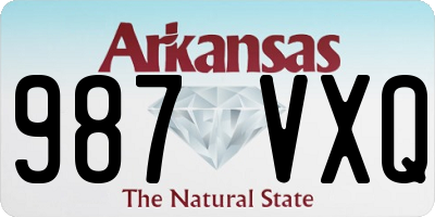 AR license plate 987VXQ