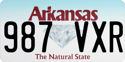 AR license plate 987VXR