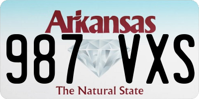 AR license plate 987VXS