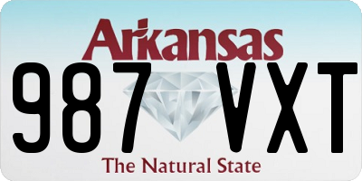 AR license plate 987VXT