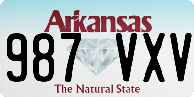 AR license plate 987VXV