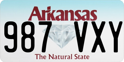 AR license plate 987VXY