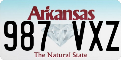 AR license plate 987VXZ