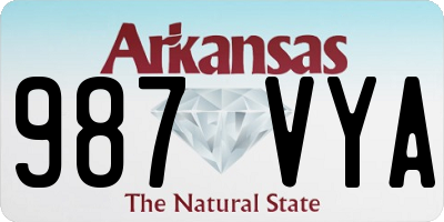 AR license plate 987VYA
