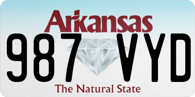 AR license plate 987VYD