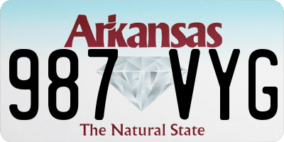 AR license plate 987VYG