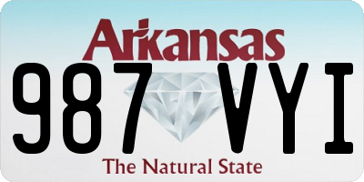 AR license plate 987VYI