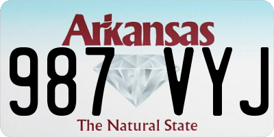 AR license plate 987VYJ
