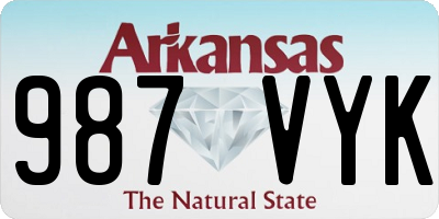 AR license plate 987VYK