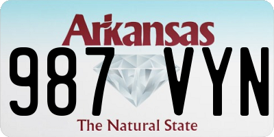 AR license plate 987VYN