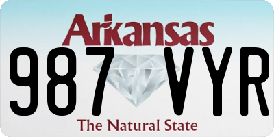 AR license plate 987VYR