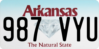 AR license plate 987VYU