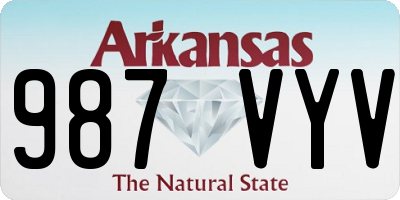 AR license plate 987VYV