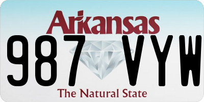 AR license plate 987VYW