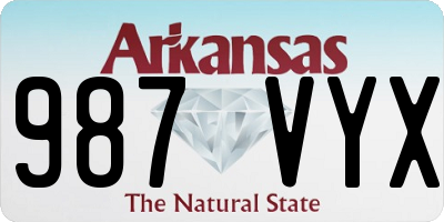 AR license plate 987VYX