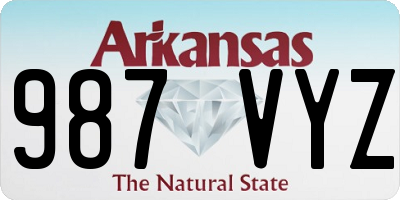 AR license plate 987VYZ