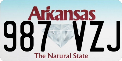 AR license plate 987VZJ