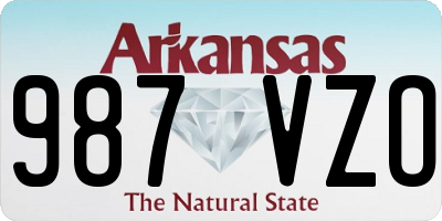 AR license plate 987VZO