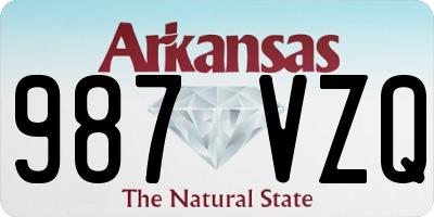 AR license plate 987VZQ