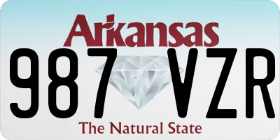 AR license plate 987VZR