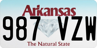AR license plate 987VZW