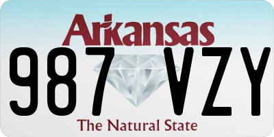 AR license plate 987VZY