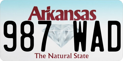 AR license plate 987WAD