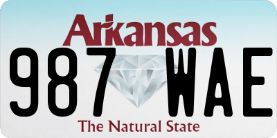 AR license plate 987WAE