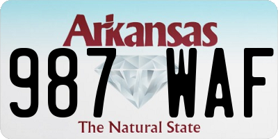 AR license plate 987WAF
