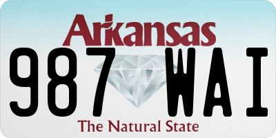 AR license plate 987WAI