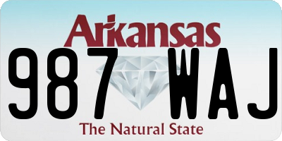 AR license plate 987WAJ