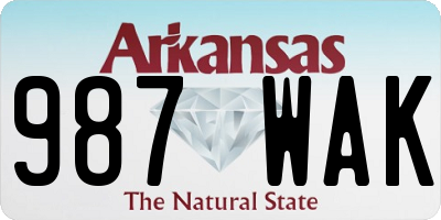 AR license plate 987WAK