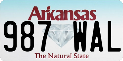 AR license plate 987WAL