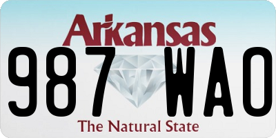 AR license plate 987WAO
