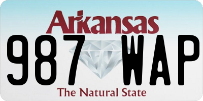 AR license plate 987WAP