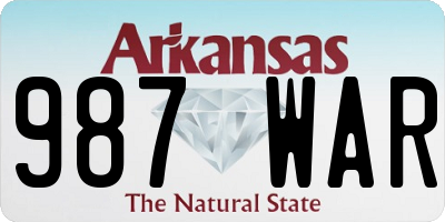 AR license plate 987WAR