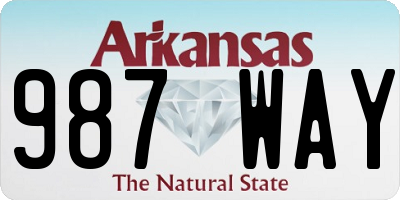 AR license plate 987WAY