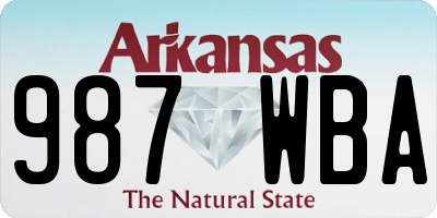 AR license plate 987WBA