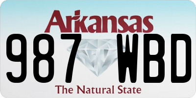AR license plate 987WBD
