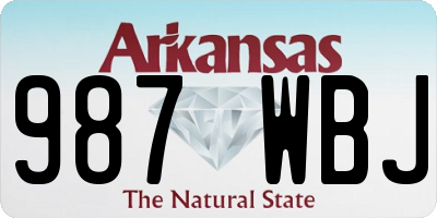 AR license plate 987WBJ