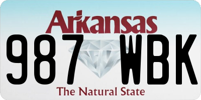 AR license plate 987WBK